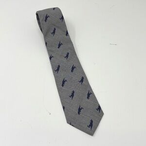 Gray Dinosaur Kids Tie